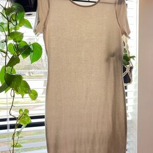 Chic Beige Short Sleeve Dress